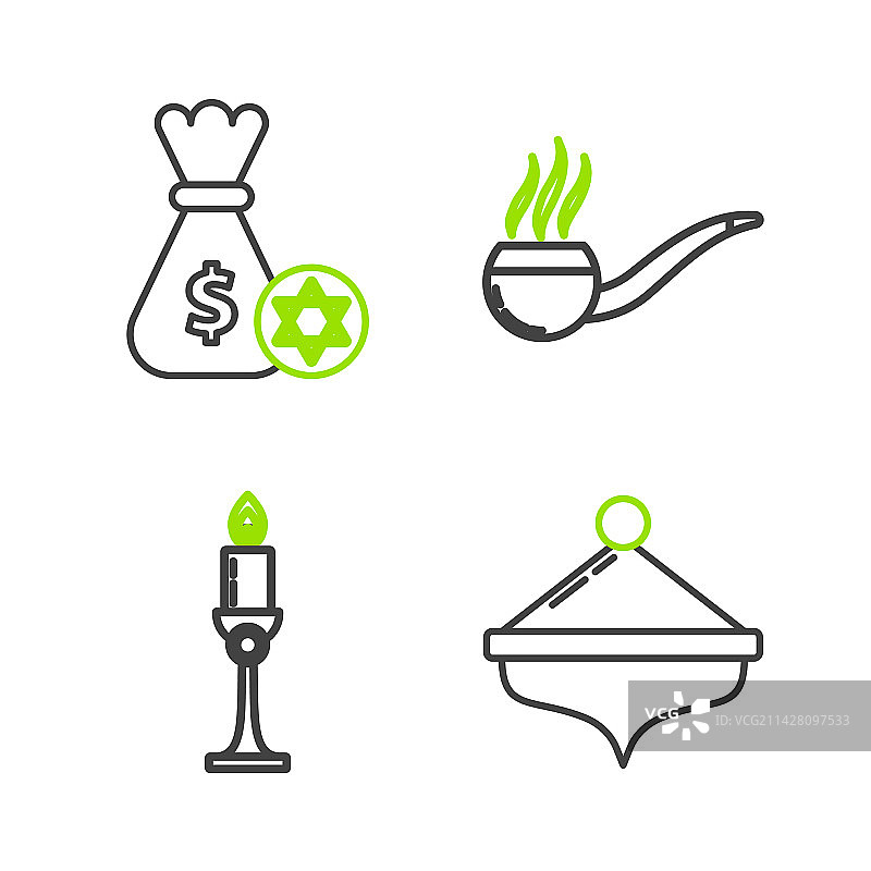 光明节陀螺和蜡烛图片素材