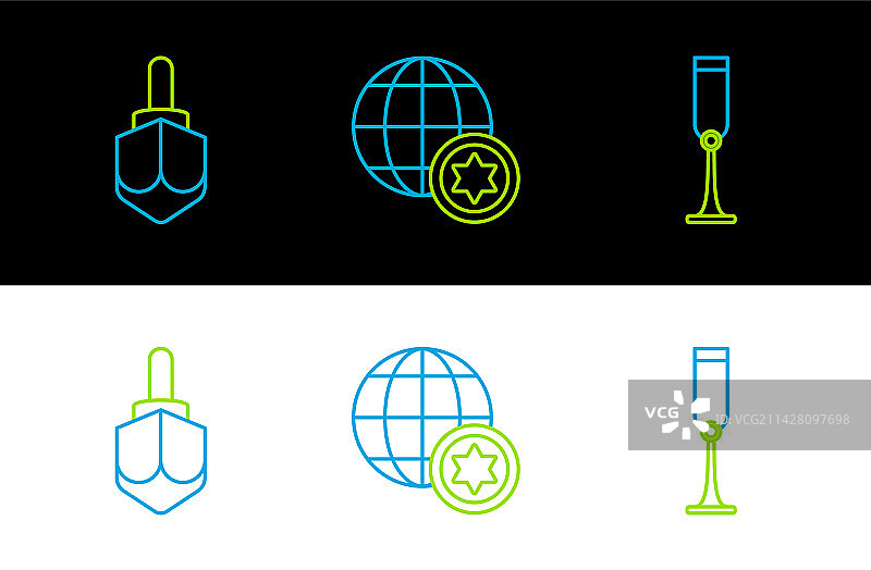 犹太圣杯、光明节陀螺和世界合集图片素材