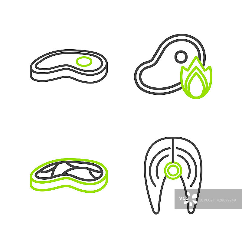 鱼和烤肉排图片素材
