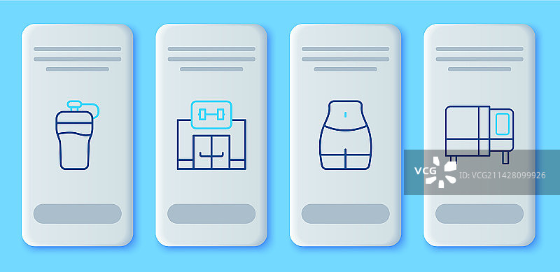 健身房建筑女性腰部健身摇摇杯合集图片素材