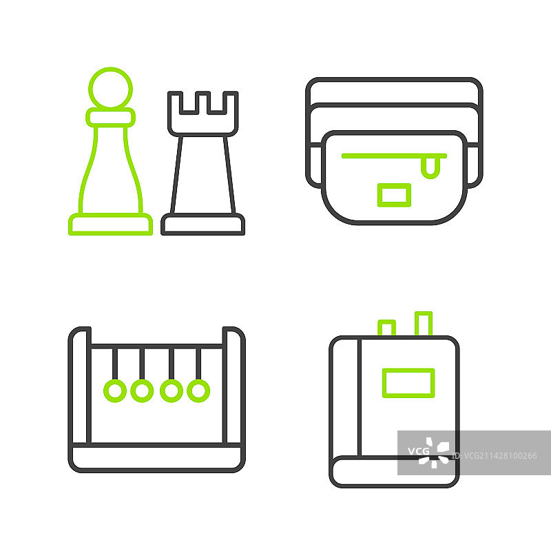 书籍与摆锤腰包香蕉元素组合图片素材