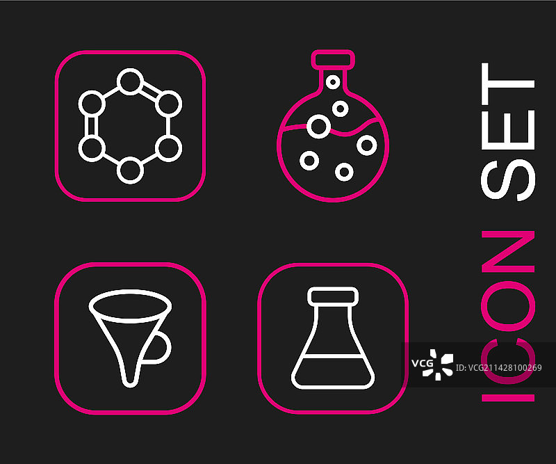 线条试管烧瓶漏斗或过滤器图片素材