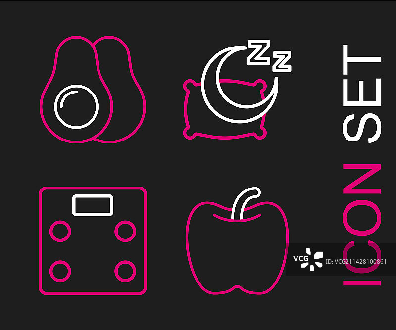 苹果浴室秤睡眠时间组合图片素材