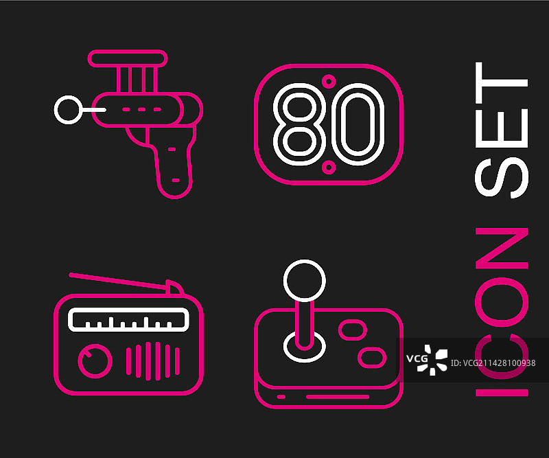 80年代复古天线收音机摇杆线条设计图片素材