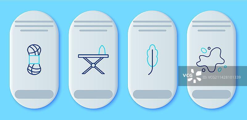 熨斗和熨衣板羽毛纱线条图片素材