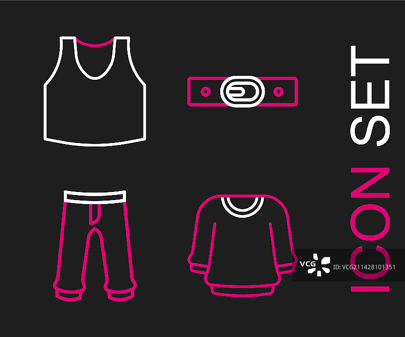 毛衣、裤子、腰带和内衣图标图片素材