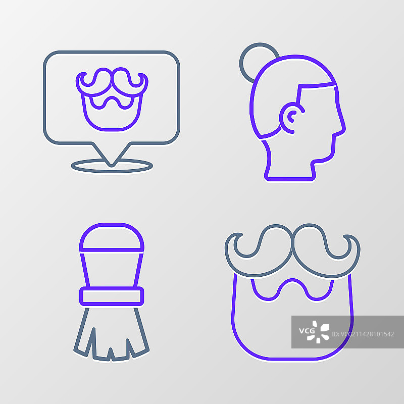 胡须造型剃须刷套装图片素材