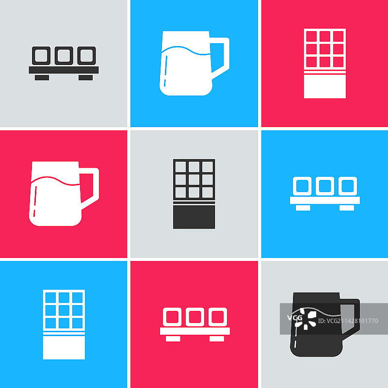 砧板上的寿司和木制啤酒杯图片素材