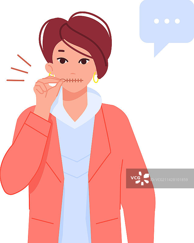 保守秘密的女人图片素材