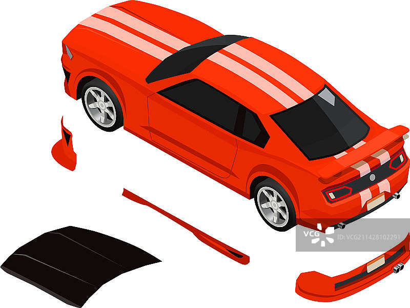 汽车拆卸零件组合图片素材