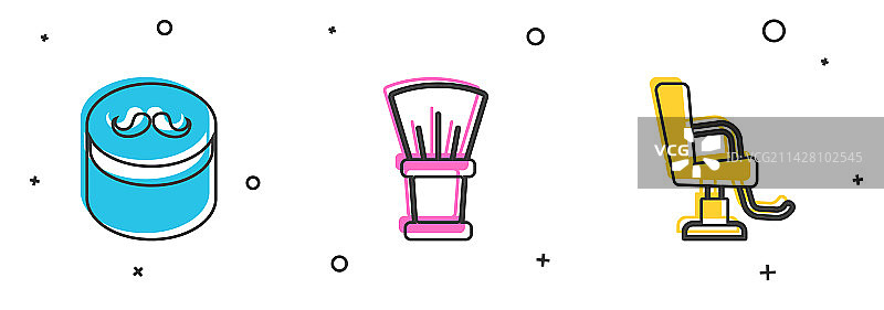 发型定型啫喱或发蜡剃须刷套装图片素材