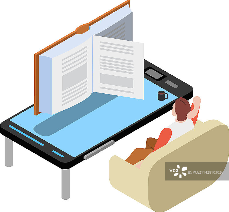 在家阅读设备图片素材