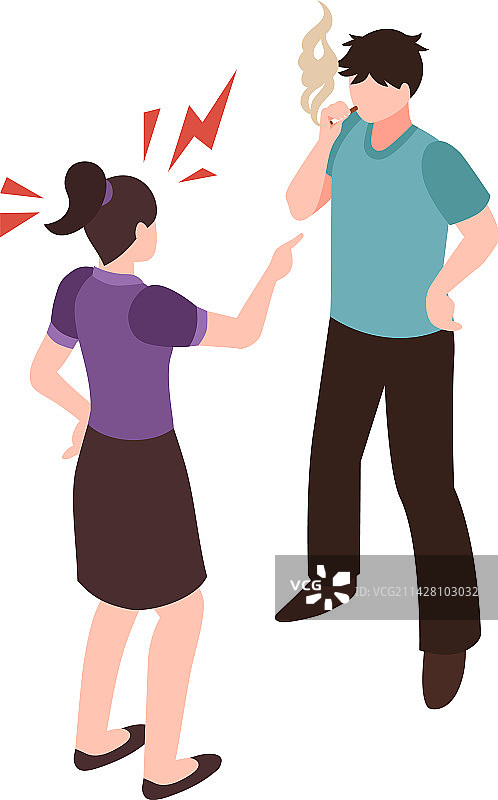 争吵抑郁吸烟场景图片素材