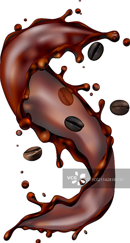 咖啡豆飞溅效果图片素材