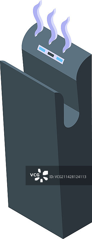 公共卫生间烘手器2.5D图标图片素材