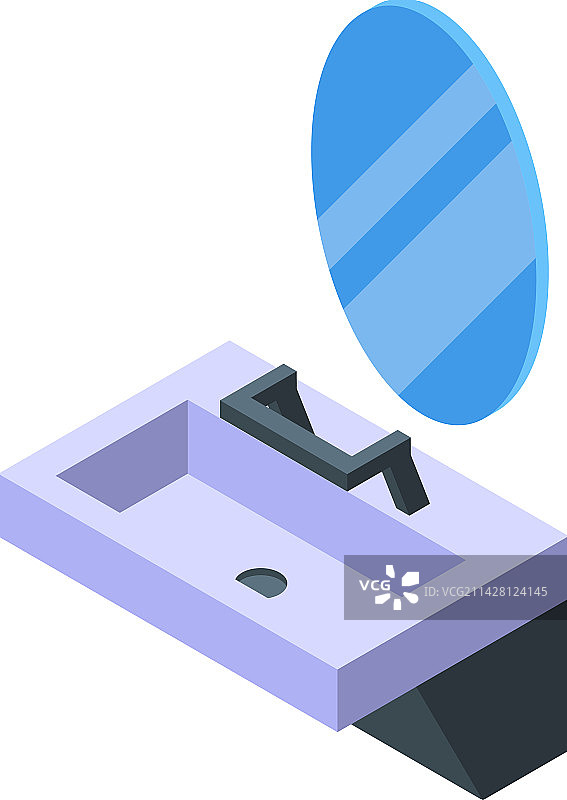 公共洗手间镜子2.5D图标图片素材