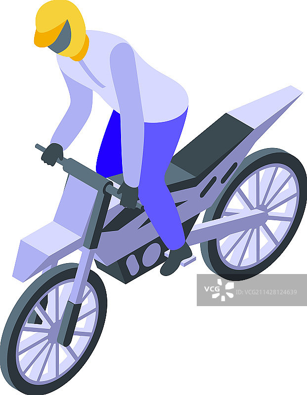 赛车摩托车等距图标图片素材