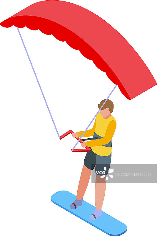 风帆冲浪2.5D图标图片素材