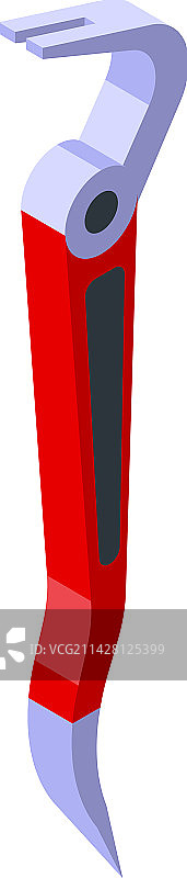红色撬棍图标2.5D盗窃工具图片素材