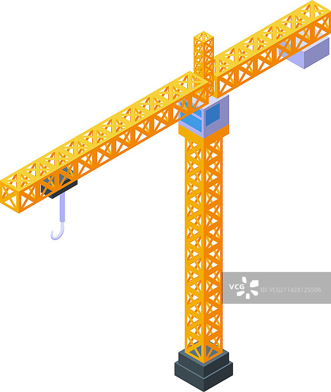 建筑起重机等距工业图标图片素材
