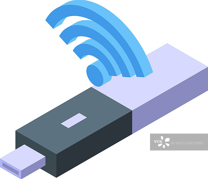 智能电视盒USB闪存图标2.5D设计图片素材