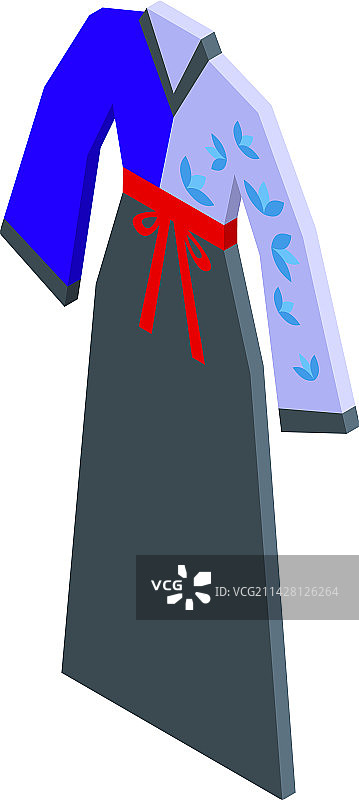 和服艺伎等距风格图标图片素材