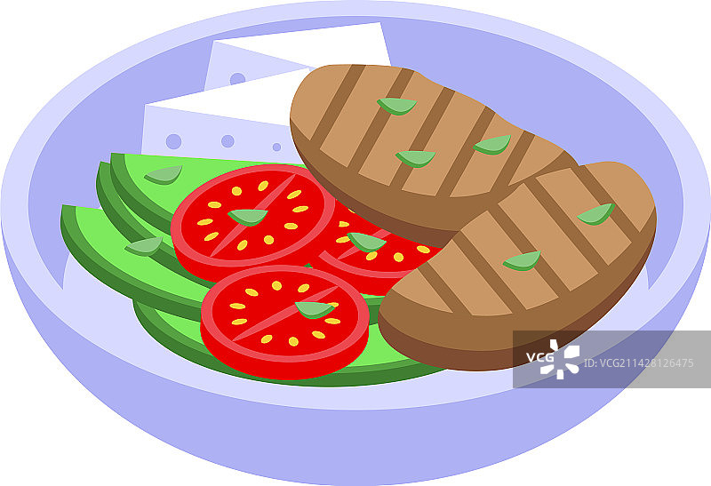 2.5D牛排美食图标中式晚餐图片素材