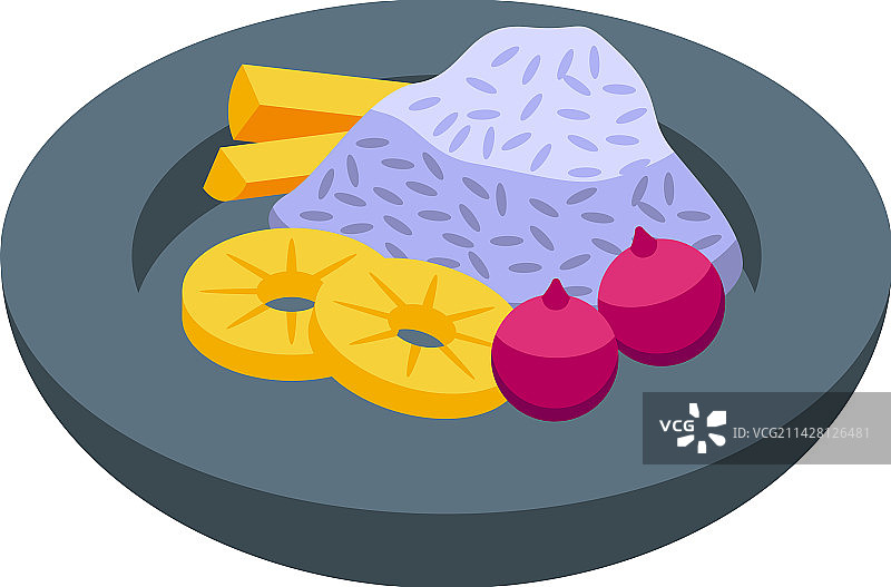 2.5D稻米食品图标，中国家庭图片素材