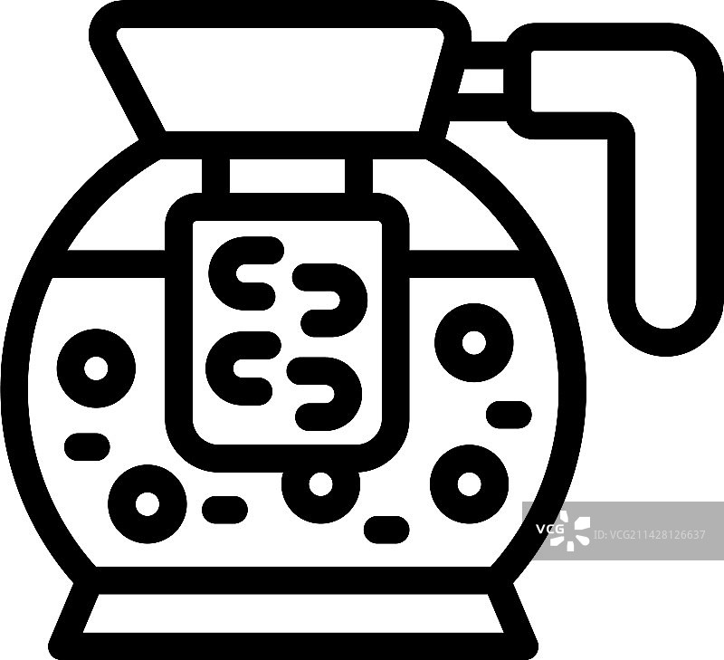 玻璃茶壶轮廓图标与电热水壶图片素材