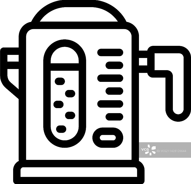 热水钢制水壶轮廓图标图片素材