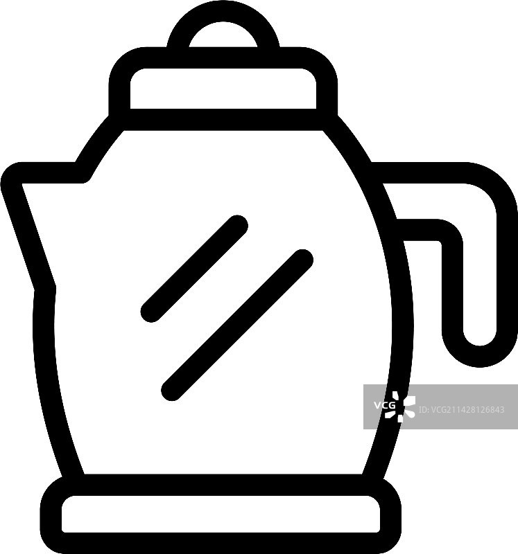 复古水壶图标轮廓，电茶壶图片素材