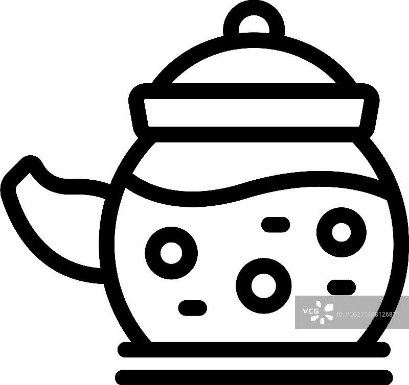 玻璃茶壶描边图标蒸汽烹饪图片素材