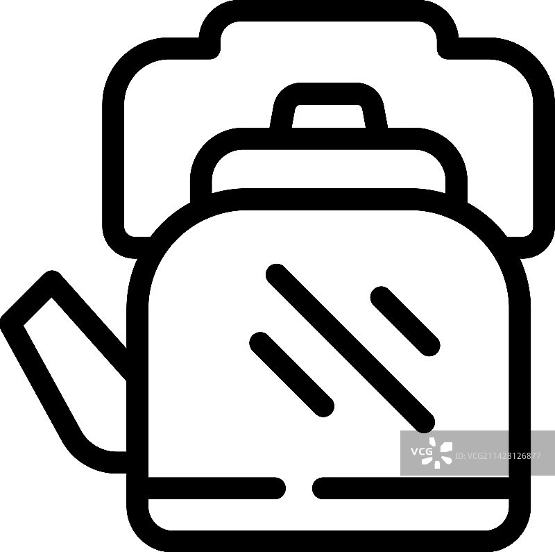 旧式水壶和火锅图标轮廓图片素材