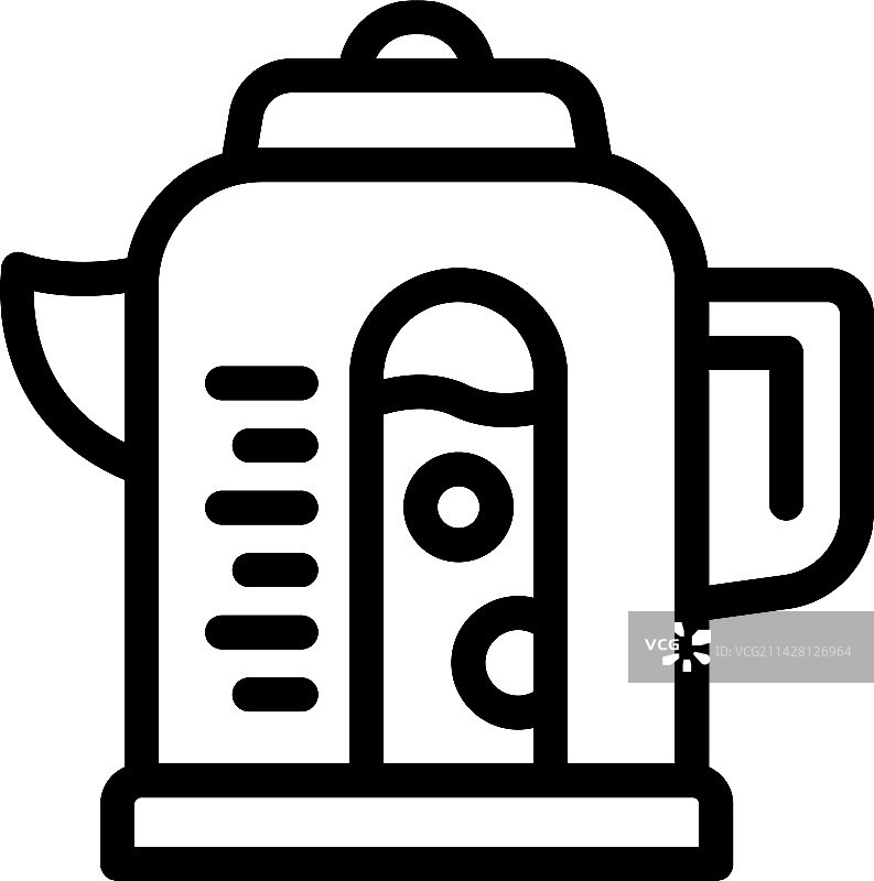 烧水壶轮廓厨房玻璃图标图片素材