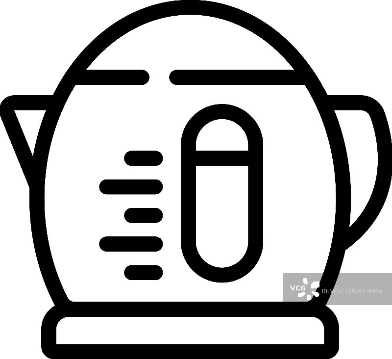 电热水壶轮廓图标图片素材
