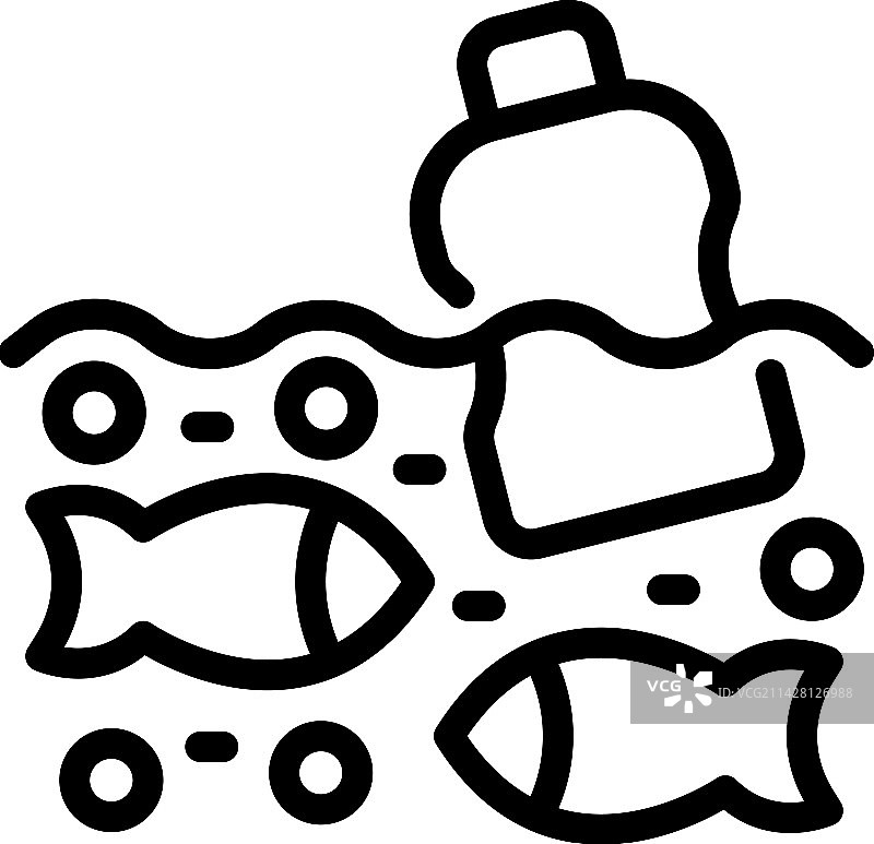 野生动物微塑料污染图标轮廓图片素材