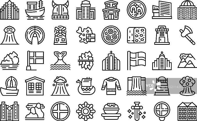 冰岛图标轮廓北岛图片素材