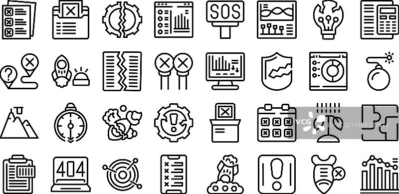 启动失败图标（轮廓断裂）图片素材