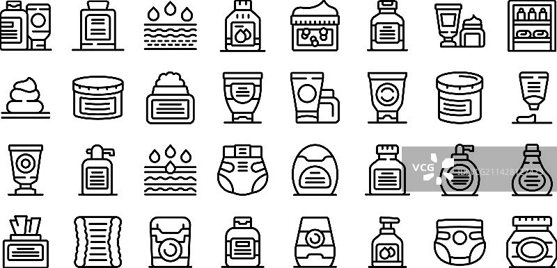 婴儿护臀霜图标轮廓图片素材