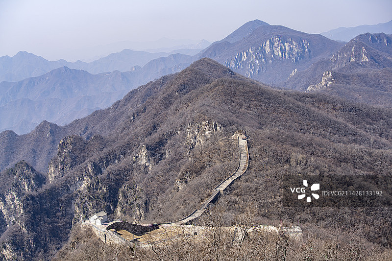 冬天山谷长城自然风景图片素材