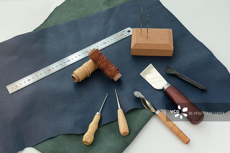 手工皮革工具唯美照片图片素材
