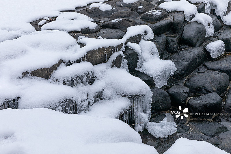 韩国水原川的冬季景色图片素材