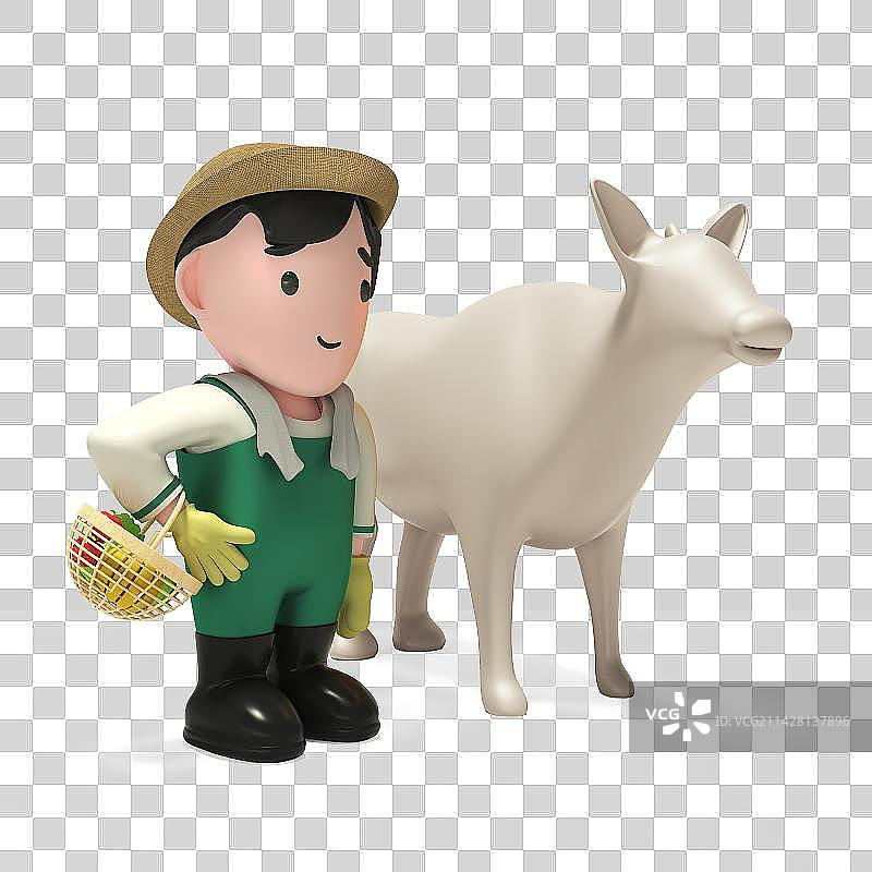 三维渲染田园乡村人物图片素材