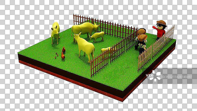 3d乡村微场景图片素材