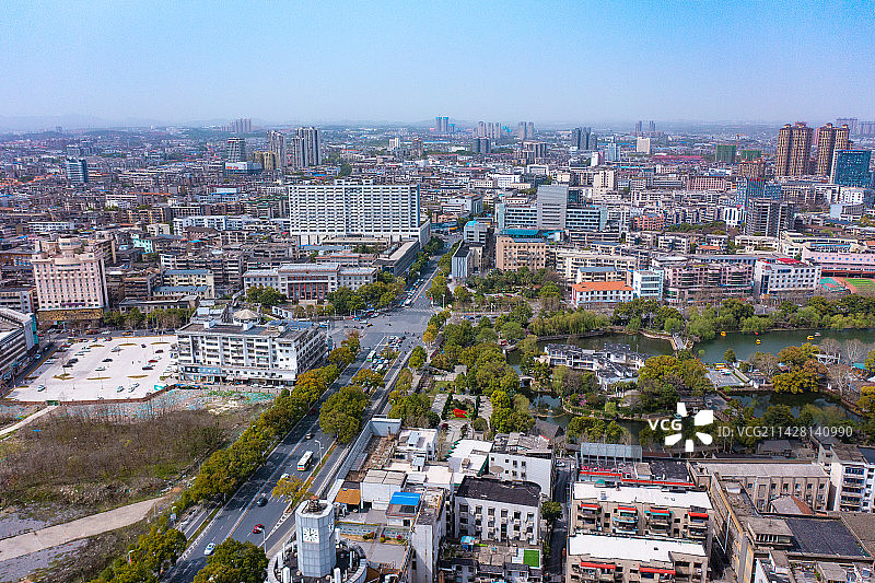 航拍湖南湘潭市城市风光图片素材