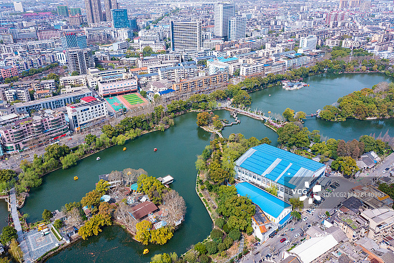 航拍湖南湘潭市城市风光图片素材