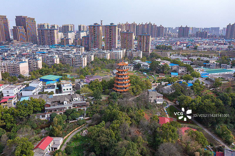 航拍湖南湘潭市城市风光图片素材