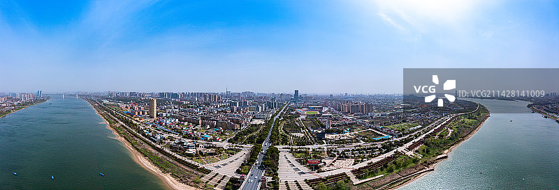 航拍湖南湘潭市城市风光图片素材