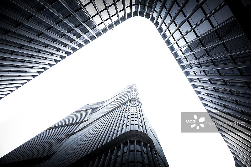 双子塔下看天空图片素材