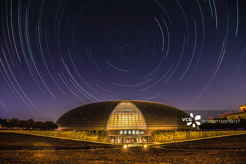 国家大剧院星轨图图片素材